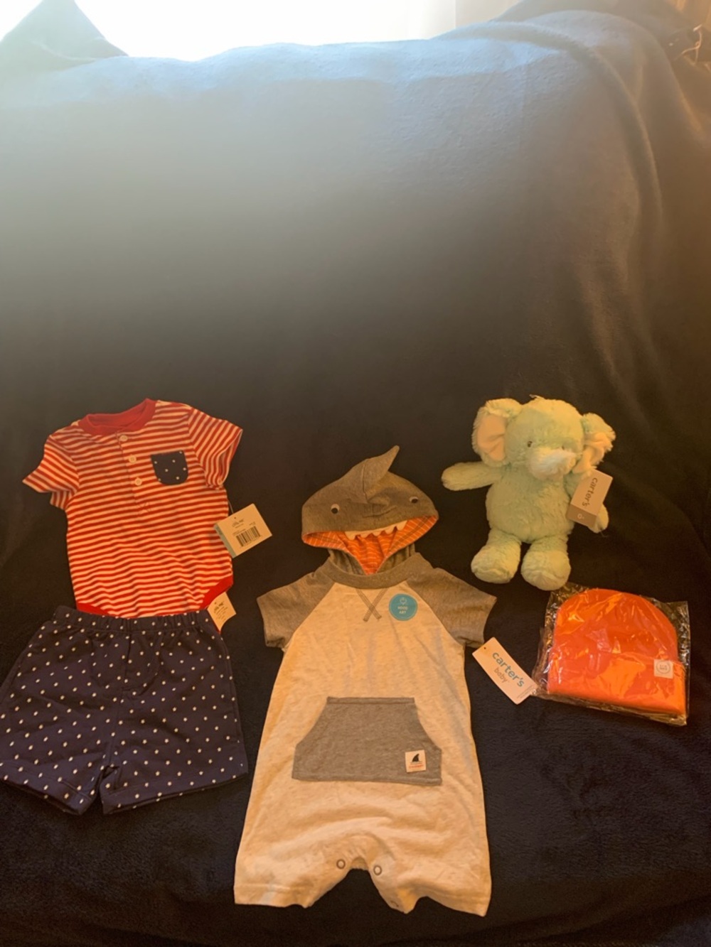 Carter's Red and Navy Striped Americana Matching Set NWT